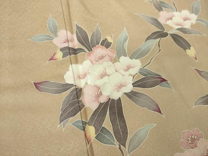 平和屋着物●訪問着　刺繍　枝花文　正絹　逸品　DABE5408ps
