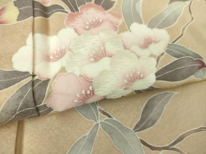 平和屋着物●訪問着　刺繍　枝花文　正絹　逸品　DABE5408ps
