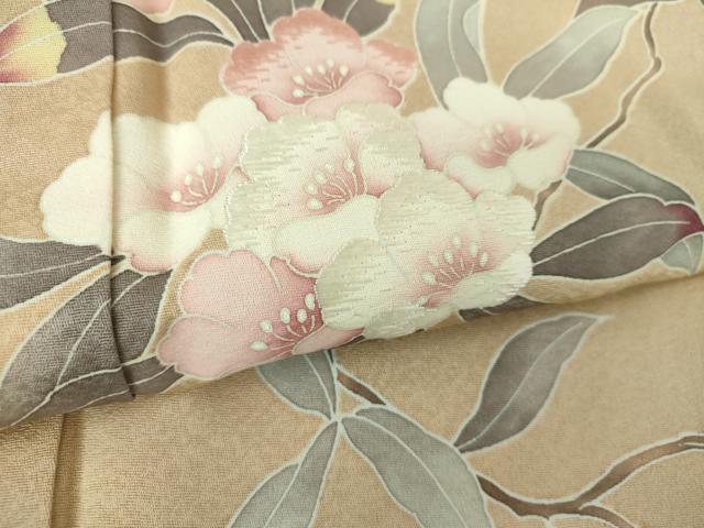 平和屋着物●訪問着　刺繍　枝花文　正絹　逸品　DABE5408ps