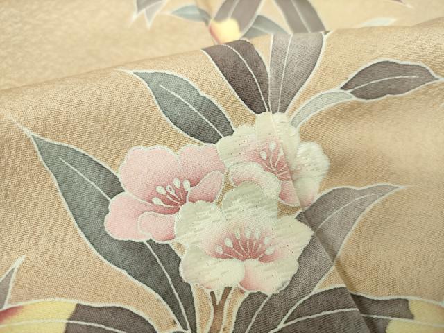 平和屋着物●訪問着　刺繍　枝花文　正絹　逸品　DABE5408ps