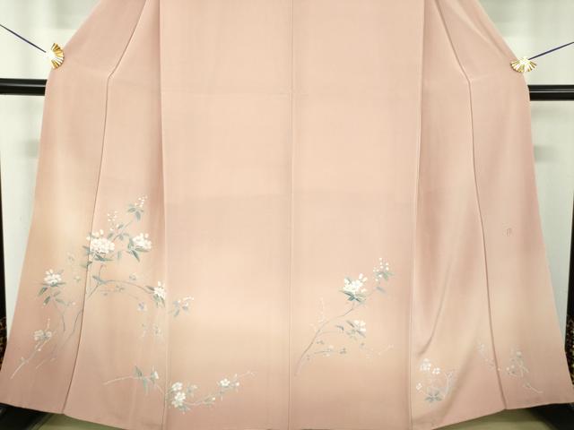 平和屋着物●十日町友禅作家　松雨　訪問着　枝花文　正絹　逸品　DABE5409ps