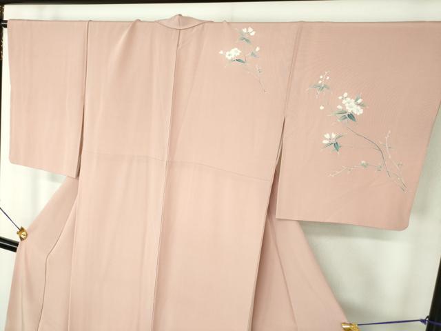 平和屋着物●十日町友禅作家　松雨　訪問着　枝花文　正絹　逸品　DABE5409ps