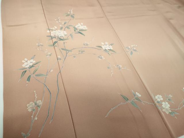 平和屋着物●十日町友禅作家　松雨　訪問着　枝花文　正絹　逸品　DABE5409ps