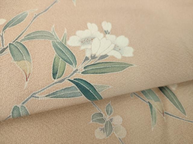 平和屋着物●十日町友禅作家　松雨　訪問着　枝花文　正絹　逸品　DABE5409ps
