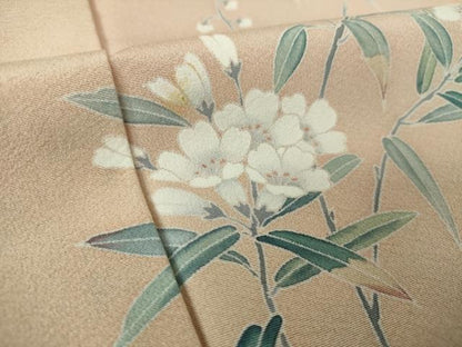 平和屋着物●十日町友禅作家　松雨　訪問着　枝花文　正絹　逸品　DABE5409ps