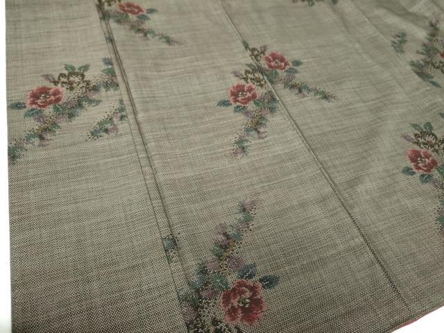 平和屋着物●本場大島紬　9マルキ　草花文　正絹　逸品　DABE5411ps