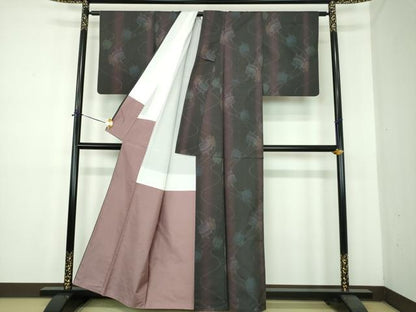 平和屋着物●本場大島紬　糸車　正絹　逸品　DABE5413ps