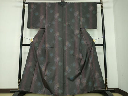 平和屋着物●本場大島紬　糸車　正絹　逸品　DABE5413ps