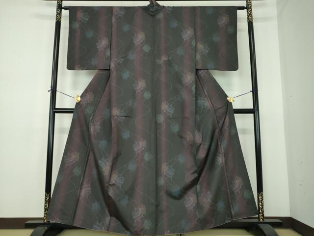 平和屋着物●本場大島紬　糸車　正絹　逸品　DABE5413ps