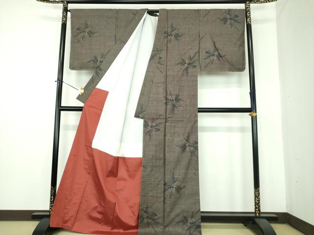平和屋着物●本場大島紬　9マルキ　草花文　正絹　逸品　DABE5414ps