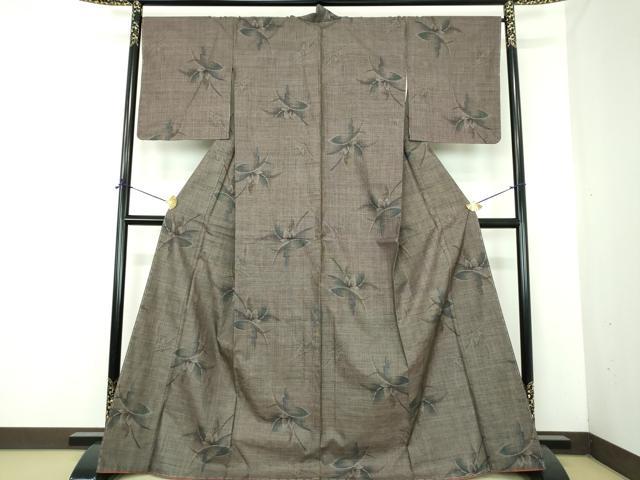 平和屋着物●本場大島紬　9マルキ　草花文　正絹　逸品　DABE5414ps