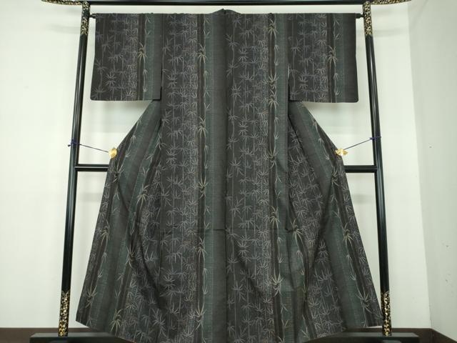 平和屋着物●本場大島紬　9マルキ　笹竹文　やまと誂製　正絹　逸品　DABE5417ps