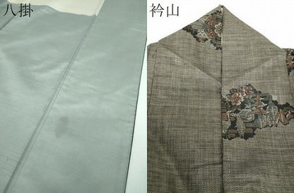 平和屋着物●本場大島紬　9マルキ　風景花鳥文　正絹　逸品　DABE5418ps