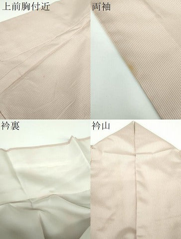 平和屋着物●上質なお召　背抜き仕立て　縞　正絹　逸品　DABE5422ps