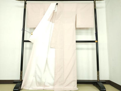 平和屋着物●上質なお召　背抜き仕立て　縞　正絹　逸品　DABE5422ps