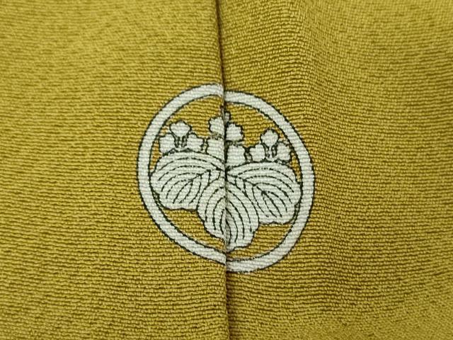平和屋着物●上質な色無地　皇室献上絹　菜種油色　反端付き　正絹　逸品　未使用　DABE5423ps