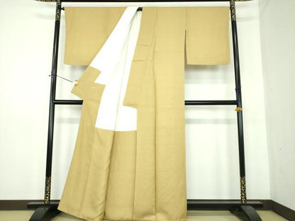 平和屋着物●江戸小紋　本草木染　極鮫小紋　証紙付き　正絹　逸品　DABE5424ps