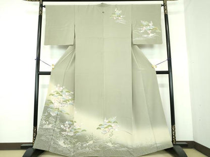 平和屋着物●訪問着　風景花文　暈し染め　金彩　正絹　逸品　DABE5428ps