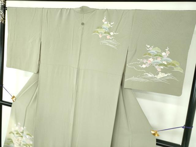 平和屋着物●訪問着　風景花文　暈し染め　金彩　正絹　逸品　DABE5428ps