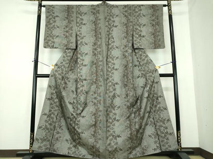 平和屋着物●本場大島紬　9マルキ　草葉文　正絹　逸品　DABE5429ps