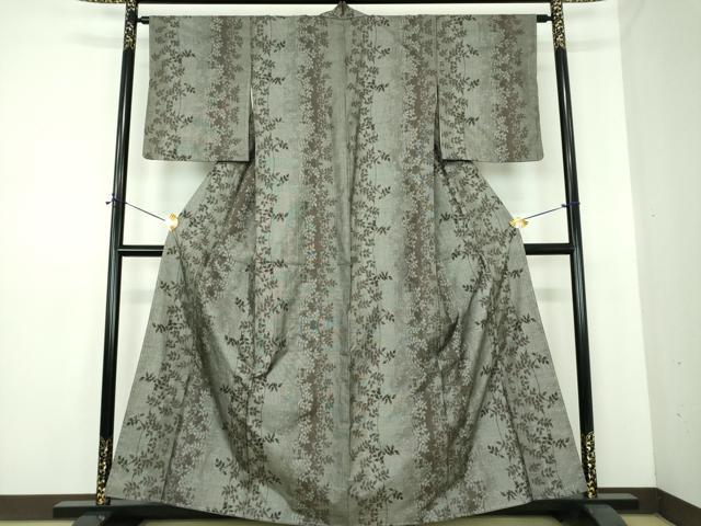 平和屋着物●本場大島紬　9マルキ　草葉文　正絹　逸品　DABE5429ps