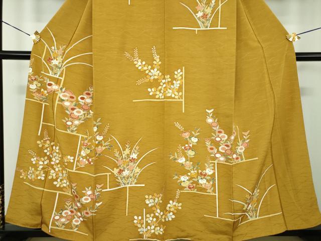 平和屋着物●訪問着　吉祥花文　金彩　正絹　逸品　DABE5431ps