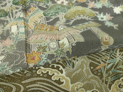 平和屋着物●訪問着　刺繍　立波風景文　宝尽くし　暈し染め　金彩　松坂屋扱い　正絹　逸品　DABE5432ps