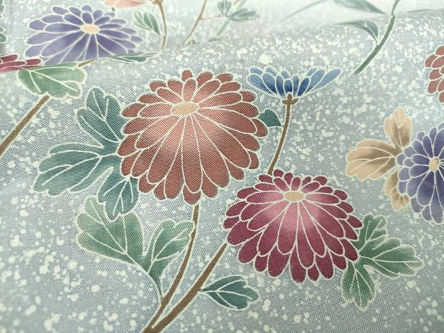 平和屋着物●京友禅の巨匠・頼田勉　臈纈染手描友禅　本場染大島紬　訪問着　草苑　たたき染め　正絹　逸品　DABE5433ps