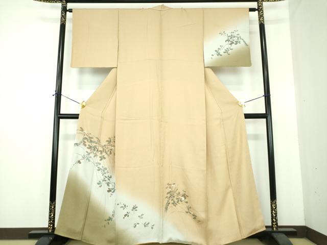 平和屋着物●訪問着　手描き　南天文　暈し染め　金彩　正絹　逸品　未使用　DABE5435ps