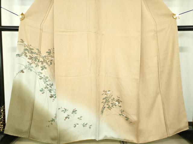 平和屋着物●訪問着　手描き　南天文　暈し染め　金彩　正絹　逸品　未使用　DABE5435ps
