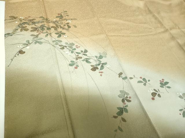 平和屋着物●訪問着　手描き　南天文　暈し染め　金彩　正絹　逸品　未使用　DABE5435ps