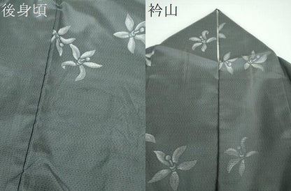 平和屋着物●本場縞大島紬　ろうけつ染め　舞花文　正絹　逸品　DABE5440ps
