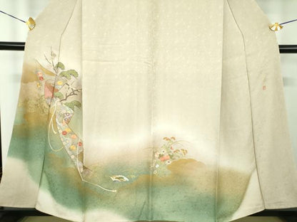 平和屋着物●中国三大刺繍　相良刺繍　色留袖　作家物　松竹梅　暈し染め　金銀彩　正絹　逸品　DABE5441ps