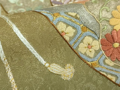 平和屋着物●中国三大刺繍　相良刺繍　色留袖　作家物　松竹梅　暈し染め　金銀彩　正絹　逸品　DABE5441ps