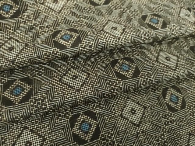 平和屋着物●本場大島紬　龍郷絣　花菱文　正絹　逸品　DABE5442ps