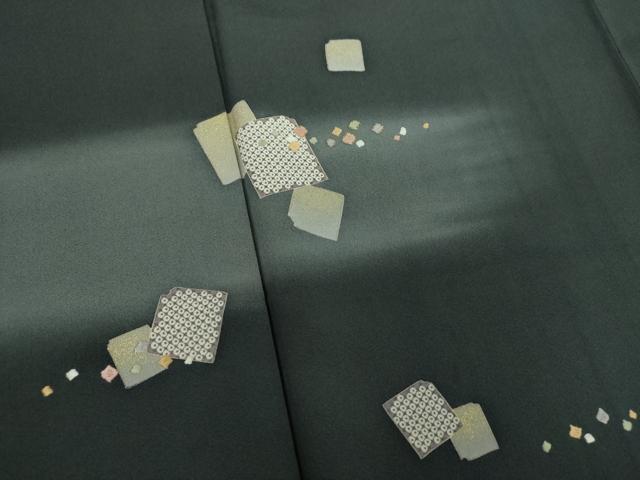 平和屋着物●創業460年・千總　訪問着　刺繍　破れ色紙　暈し染め　金彩　正絹　逸品　DABE5443ps