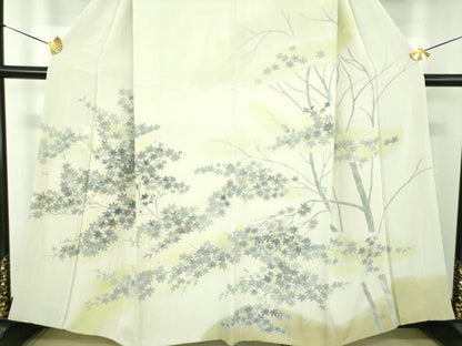 平和屋着物●訪問着　楓文　暈し染め　金彩　正絹　逸品　DABE5444ps