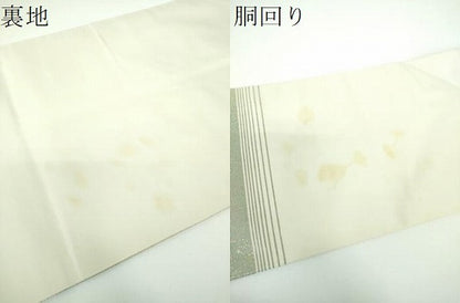 平和屋着物●押し花工芸作家　建野誠一　九寸名古屋帯　押し花　金彩　正絹　逸品　DABE5459ps