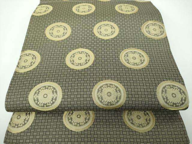 平和屋着物●九寸開き名古屋帯　糸屋輪宝手　金糸　正絹　逸品　DABE5466ps