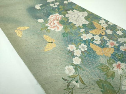 平和屋着物●太鼓柄袋帯　花真珠　金銀糸　引箔　正絹　逸品　DABE5475ps
