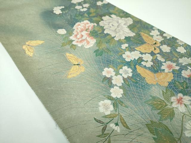 平和屋着物●太鼓柄袋帯　花真珠　金銀糸　引箔　正絹　逸品　DABE5475ps