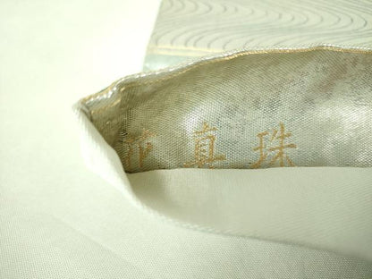 平和屋着物●太鼓柄袋帯　花真珠　金銀糸　引箔　正絹　逸品　DABE5475ps