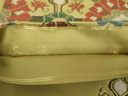 平和屋着物●六通柄　本袋帯　唐織　御座　金糸　正絹　逸品　DABE5483ps
