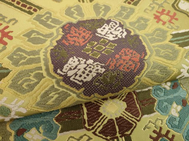 平和屋着物●六通柄　本袋帯　唐織　御座　金糸　正絹　逸品　DABE5483ps