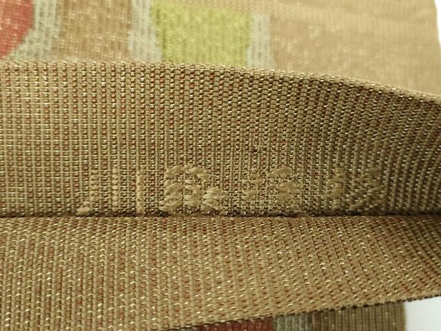 平和屋着物●西陣　川島織物　六通柄　本袋帯　亀甲繋ぎ　金糸　正絹　逸品　DABE5486ps
