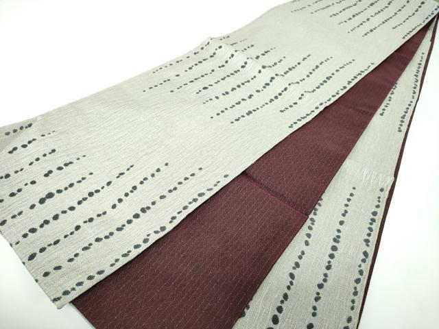 平和屋着物▽両面　全通柄袋帯　スリーシーズン　春夏秋　玄白　銀糸　正絹　逸品　DABE5491ps