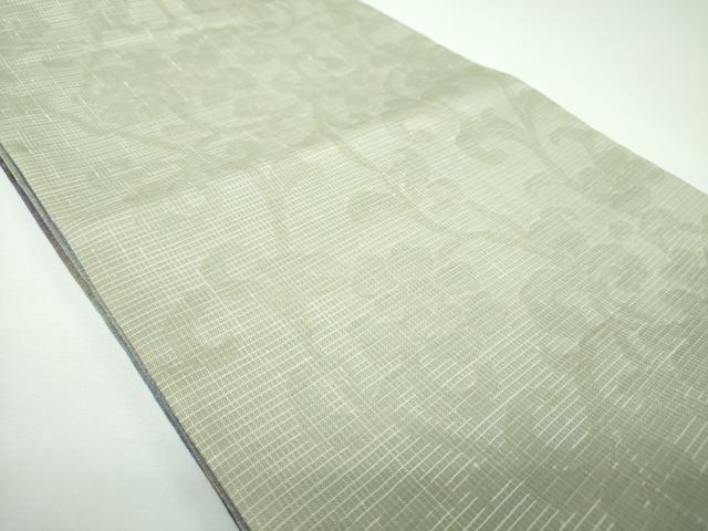平和屋着物▽両面　全通柄袋帯　スリーシーズン　春夏秋　紬地　名物裂　笹蔓緞子　金糸　正絹　逸品　DABE5502ps
