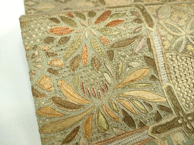 平和屋着物●中国三大刺繍　スワトウ相良刺繍　汕頭相良刺繍　総刺繍　太鼓柄袋帯　天井吉祥花文　金彩　正絹　逸品　DABE5507ps