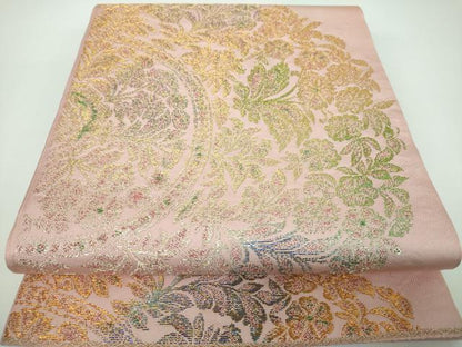 平和屋着物●六通柄　本袋帯　宝鏡唐華文　金糸　正絹　逸品　未使用　DABE5511ps