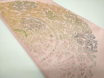 平和屋着物●六通柄　本袋帯　宝鏡唐華文　金糸　正絹　逸品　未使用　DABE5511ps